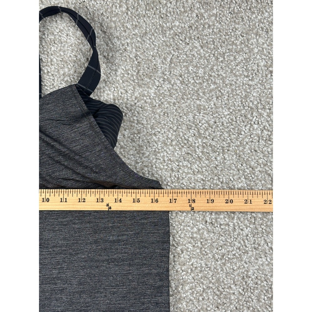 Lululemon Rest Less Tank Top Womens 6 Gray Drawcord Cinch Waist Shelf Bra - Picture 5 of 8